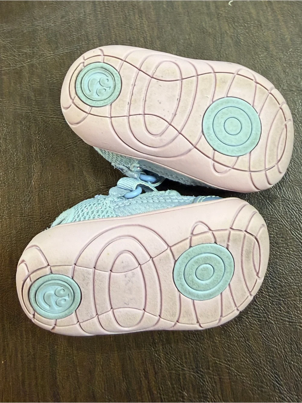 Surprize by Stride Rite Toddler Kids Blue and Pink Athletic Sandals Shoes Sz 3M